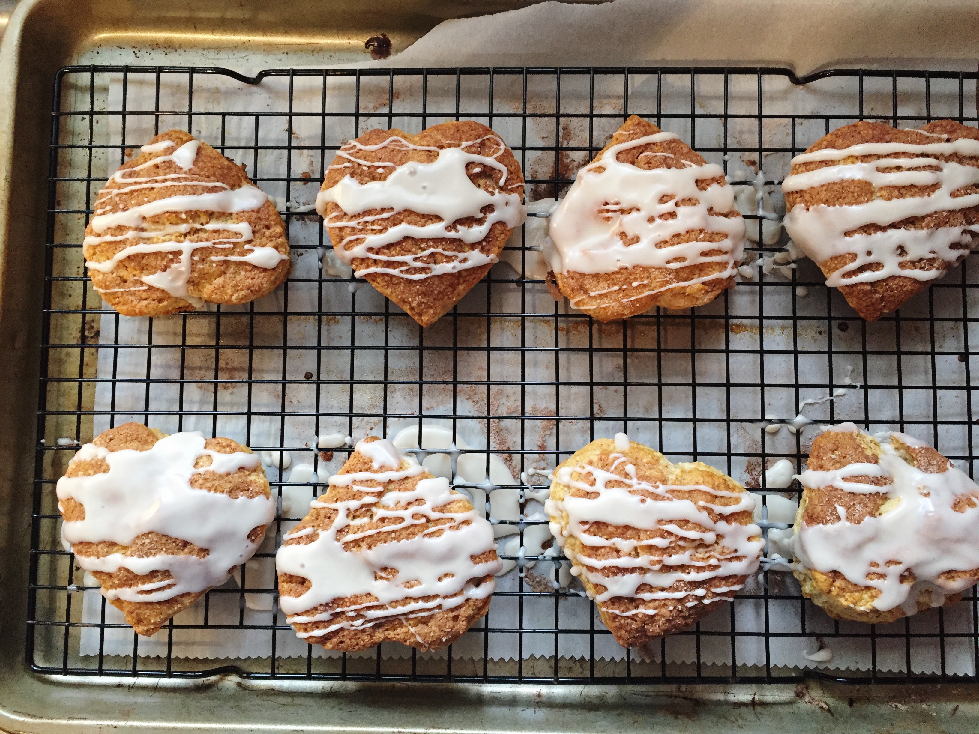 scones baked into hearts